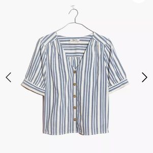 NWT Madewell Plaza Button-Front Shirt in Stripe